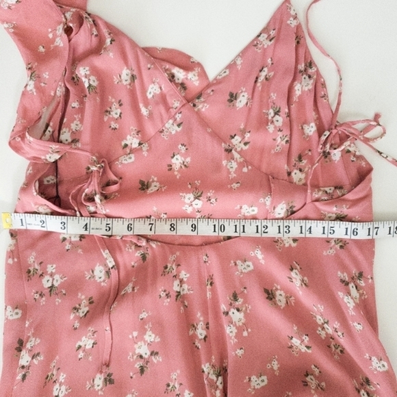 Reformation Trista Ruffle Sleeve Open Back Dress in Marlene NWT - Picture 10 of 13